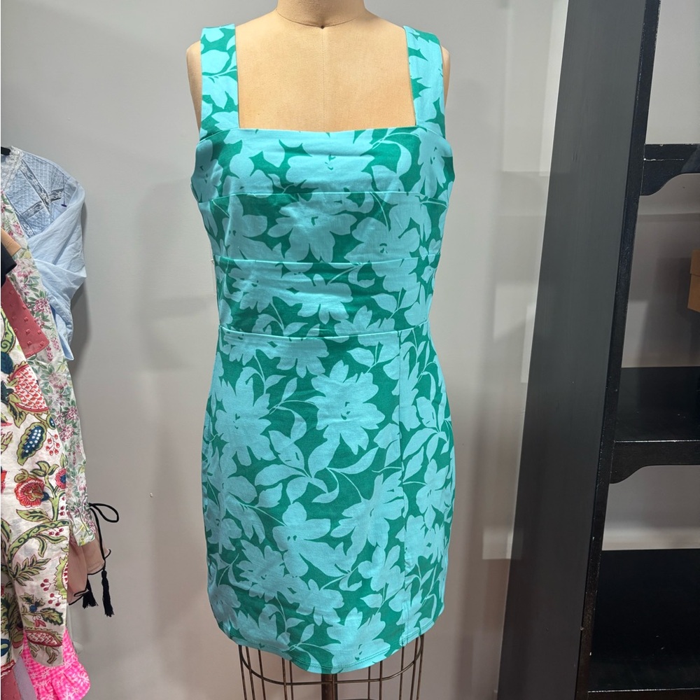 Altar'd State Aqua Floral Mini Dress